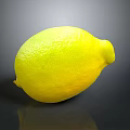 Fresh Ripe Yellow Lemon with Smooth Vibrant Skin and Reflection on Dark Background