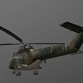 Military Camouflage Helicopter With Rotors Landing Gear And Fuselage Design