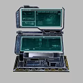 Dual Screen Computer Workstation With Modern Interactive Interface And Ergonomic Metal Stand 3d model