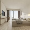 Modern Hotel Room Interior With Twin Beds Natural Light And Minimalist Decor