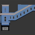 Blue Ship Structure With Transparent Hull Metal Support Frames And Reflective Base