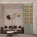 Modern Beauty Salon Interior With Styling Chair Round Mirror And Soft Lighting