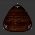 Artistic Wooden Sculpture Carving With Curved Design Two Holes And Transparent Base