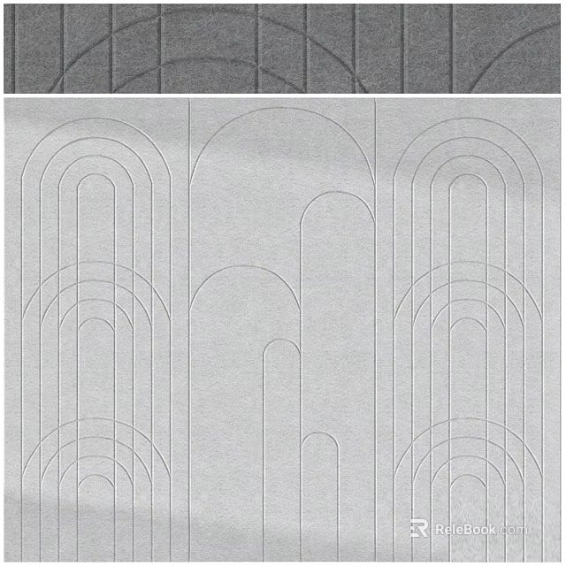 Modern Background Wall With Arched Patterns And Curved Lines Design 3d model 