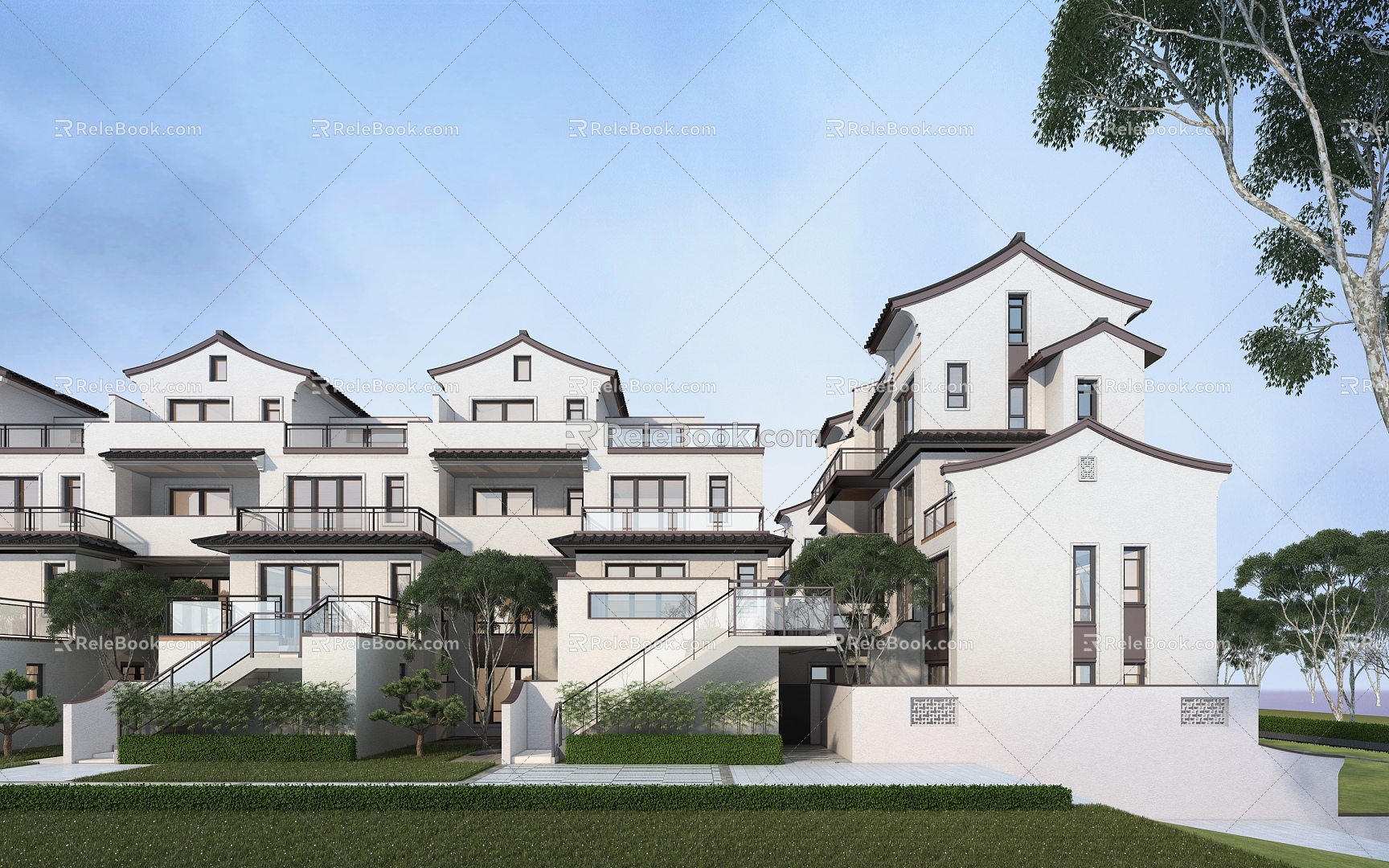 New Chinese Townhouse 3d model