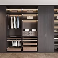 Modern Wardrobe Interior Design With Hanging Clothes Drawers Shelves And Built-in Lighting