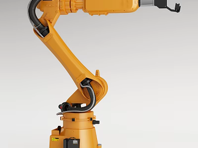 Smart Machine Industrial Robotic Arm With Yellow Mechanical Structure And Precision Design 3d model