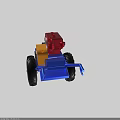 Agricultural Machinery Featuring Blue Frame Red Engine Yellow Component And Large Tire