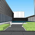Modern Sales Office Building With Large Glass Windows Open Entrance And Greenery Surroundings