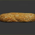 Homemade Freshly Baked Golden Crust Long Loaf Bread With Crispy Textured Surface