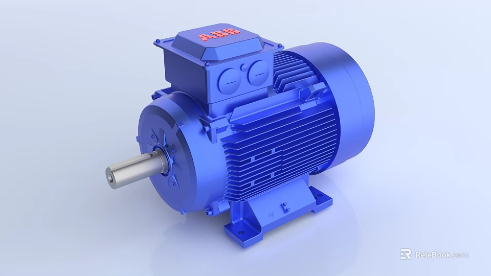 ABB Blue Electric Motor With Industrial Structure And Metal Components 3d model 
