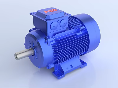 ABB Blue Electric Motor With Industrial Structure And Metal Components 3d model