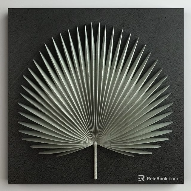 Modern Silver Fan Shaped Decorative Ornament Set For Home Interior Decoration 3d model 