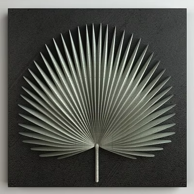 Modern Silver Fan Shaped Decorative Ornament Set For Home Interior Decoration 3d model