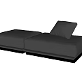 Modern Dark Gray Fabric Two Seater Sofa with Modular Design and Soft Cushion 3d model