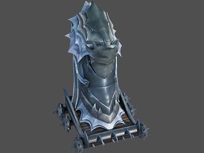 Intricate Fantasy Style Metal Armor Structure With Sharp Spikes And Detailed Design 3d model