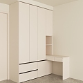 Modern wardrobe with desk desk 3d model