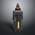 Black Red Yellow Weapon Design With Orange Base And Safety Symbols