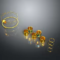 Elegant Furniture Decoration With Shiny Golden Metal Rings And Ornaments
