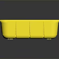 Yellow Plastic Storage Container With Rectangular Design For Home Organization 3d model