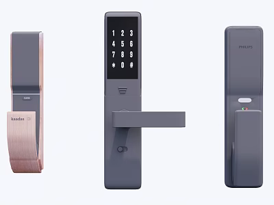 Modern Smart Door Handle With Digital Keypad From Yale And Philips 3d model