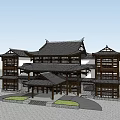 Western Sichuan style ancient architecture SU model 3d model