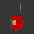 Vintage Red TV With Antenna Classic Design On Black Surface