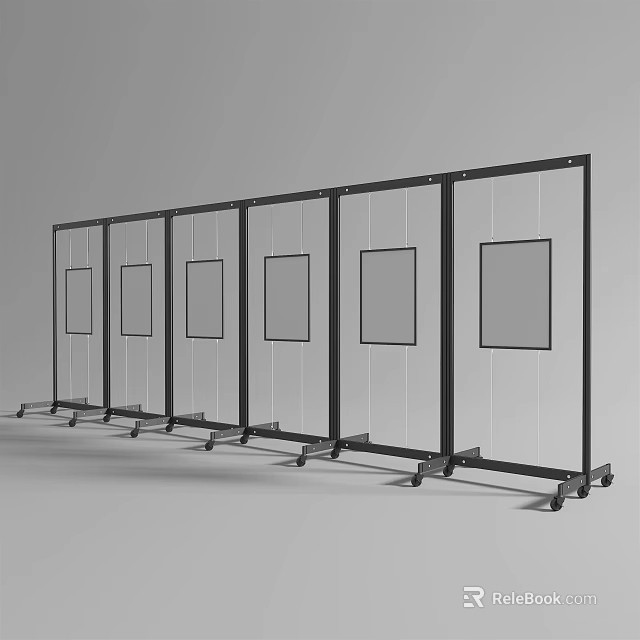 Modern Display Shelves With Wheels And Transparent Panels For Retail Exhibition 3d model 