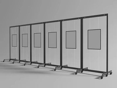 Modern Display Shelves With Wheels And Transparent Panels For Retail Exhibition 3d model