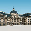 European Style Office Building With Dome Windows And Grand Staircase