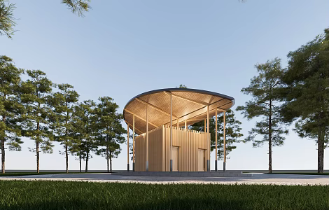 Modern Post Station Public Toilet Rural Toilet Ecological Toilet Cabin Toilet Forest Architecture Rest Pavilion 3d model