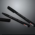 Two Black Smooth Writing Pens With Pen Cap For Daily Use Supplies
