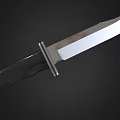 High Quality Sharp Metal Knife With Polished Blade And Black Handle 3d model