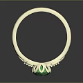 Elegant Silver Ring With Large Green Gemstone And Small Accent Gemstones Intricate Design