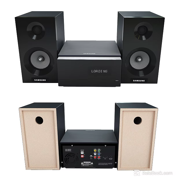 High Quality Audio Speaker System with Two Speakers Main Unit and Multiple Connection Ports 3d model 