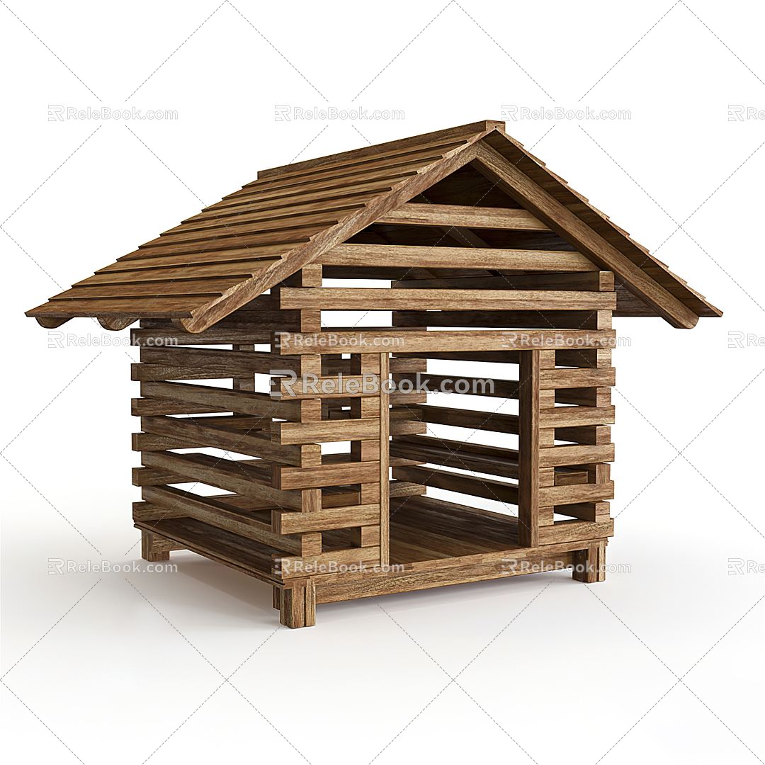 Pet House Nature Cabin Kennel Puppy House 3d model