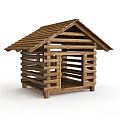 Pet House Nature Cabin Kennel Puppy House 3d model