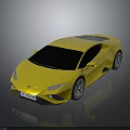 Yellow Lamborghini Sports Car With Shiny Exterior Sleek Design And Reflection