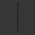 Two Black Long Slim Curved Equipment With Top Cup Shaped Structure And Stand Base Support