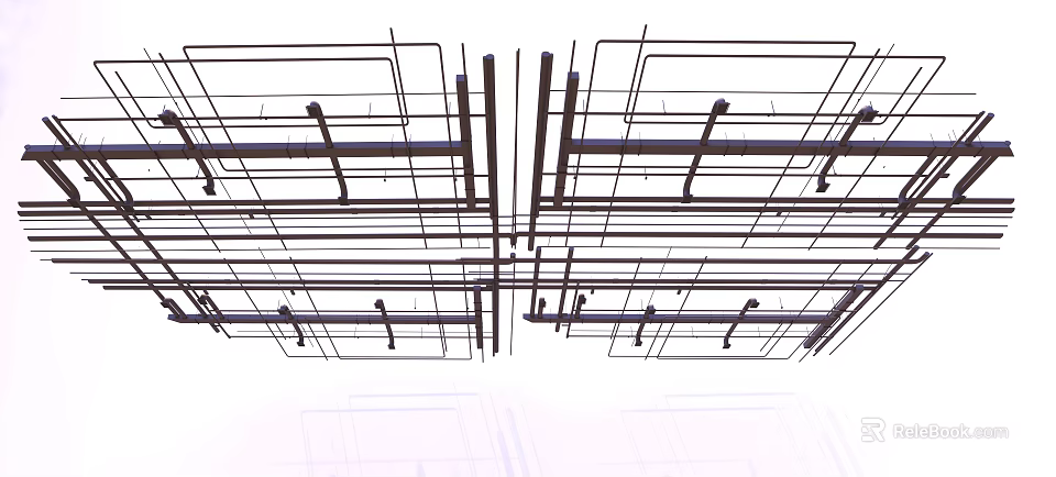Industrial Pipes Structural Layout Design With Construction System And Installation Network 3d model 