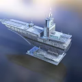 Highly Detailed Aircraft Carrier 3D Model Featuring Deck And Tower Structure