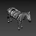 Detailed 3D Game Movie Character Zebra With Black White Stripes Standing Pose