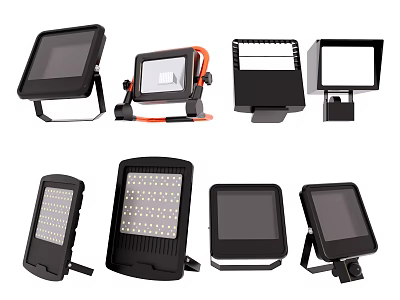 Various Styles Of LED Floodlights For Outdoor Lighting With Different Designs 3d model