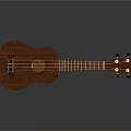 Brown Wooden Ukulele With Four Strings And Tuning Pegs For Home Use