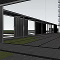 Modern Entrance Gate Design With Landscaped Garden Open Courtyard And Glass Facade