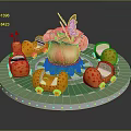 Vibrant Themed Play Architecture Featuring Pink Flower Shape Butterfly Decoration Ladybug Cars Green Circular Base