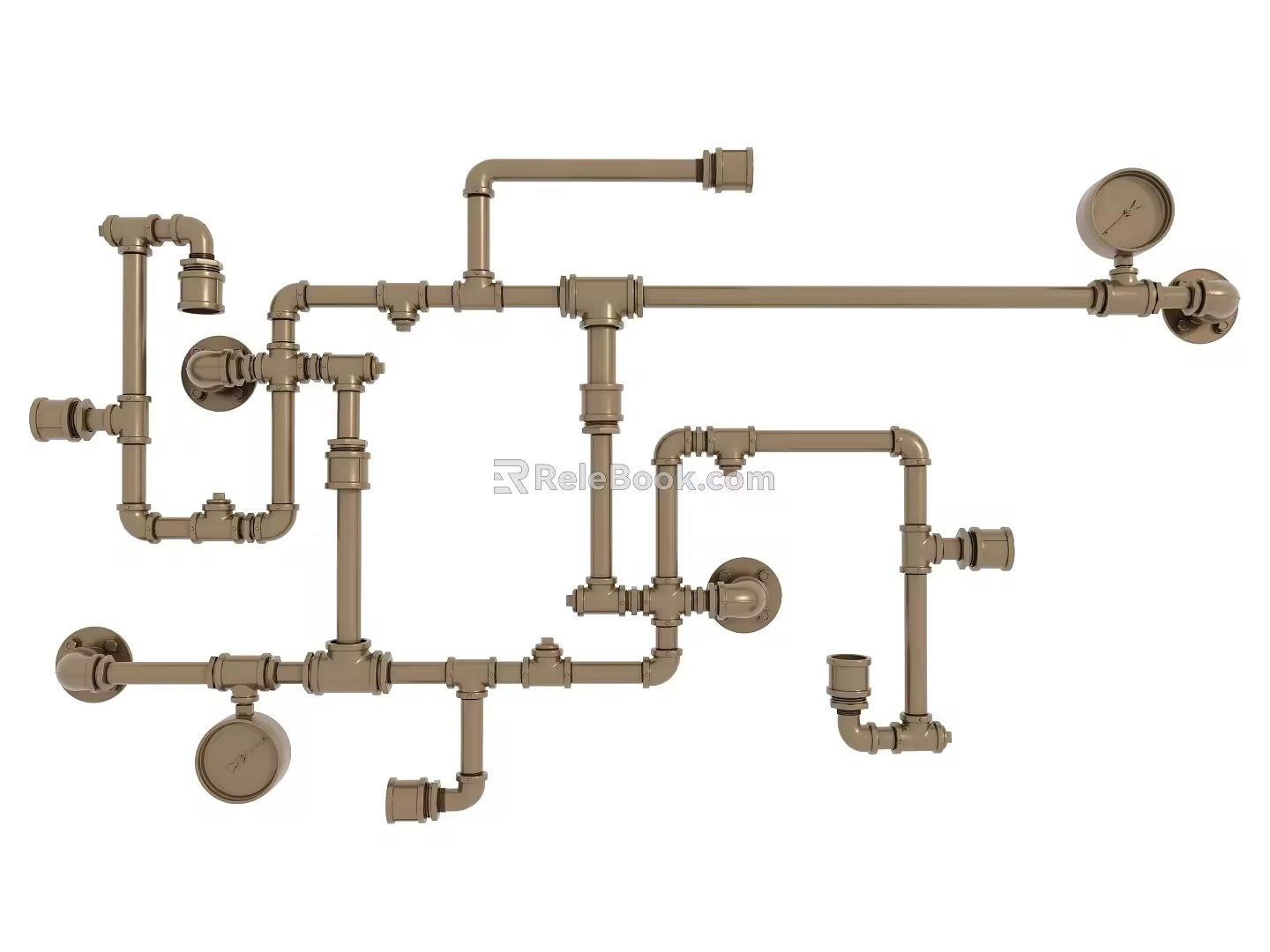 Modern pipeline, water pipe, pipeline 3d model