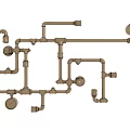 Modern pipeline, water pipe, pipeline 3d model