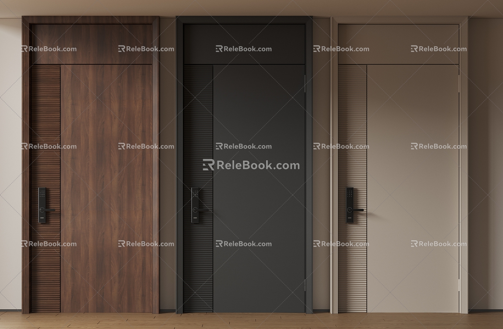 Modern Minimalist Entry Door Anti-theft Door Top Single Door Sub-mother Door Door Password Door 3d model