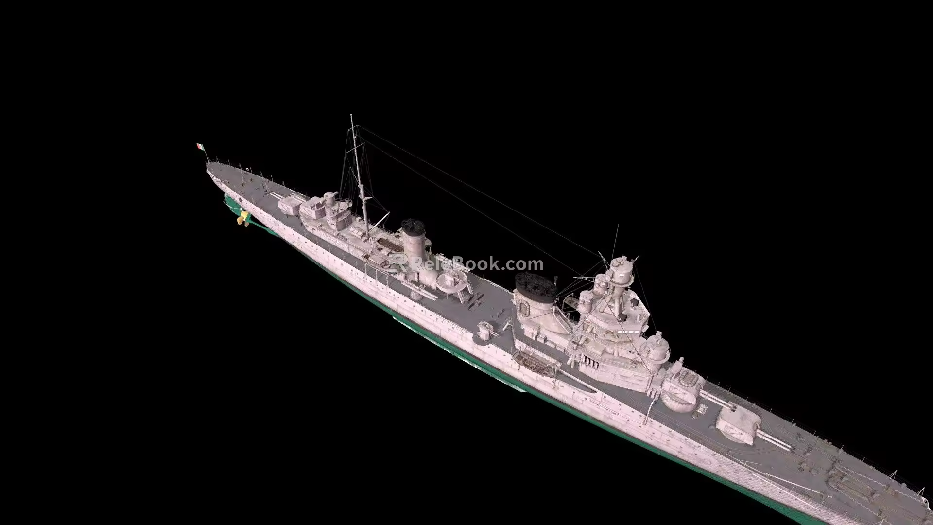modern warship battleship destroyer 3d model